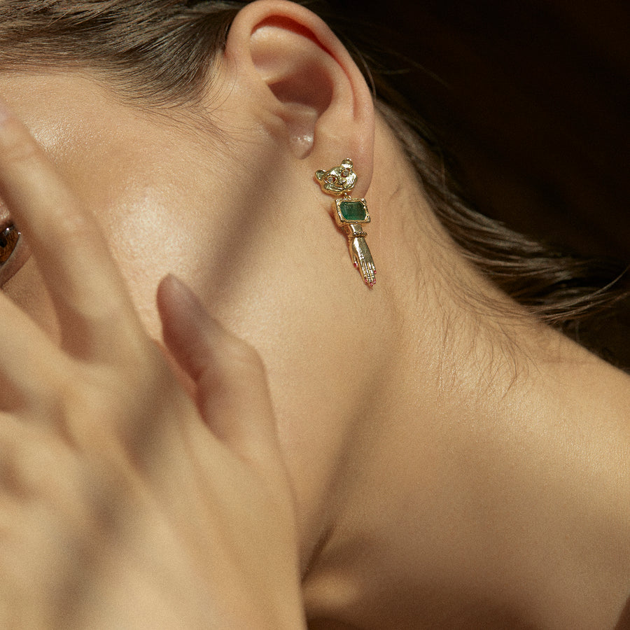Pamela Love Emerald & Diamond Leonor Earrings - Earrings - Broken English Jewelry