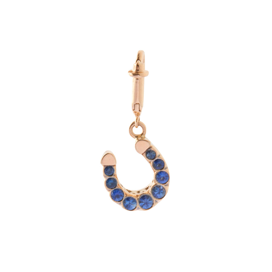 Selim Mouzannar Fortune Horseshoe Charm - Blue Sapphire - Charms & Pendants - Broken English Jewelry