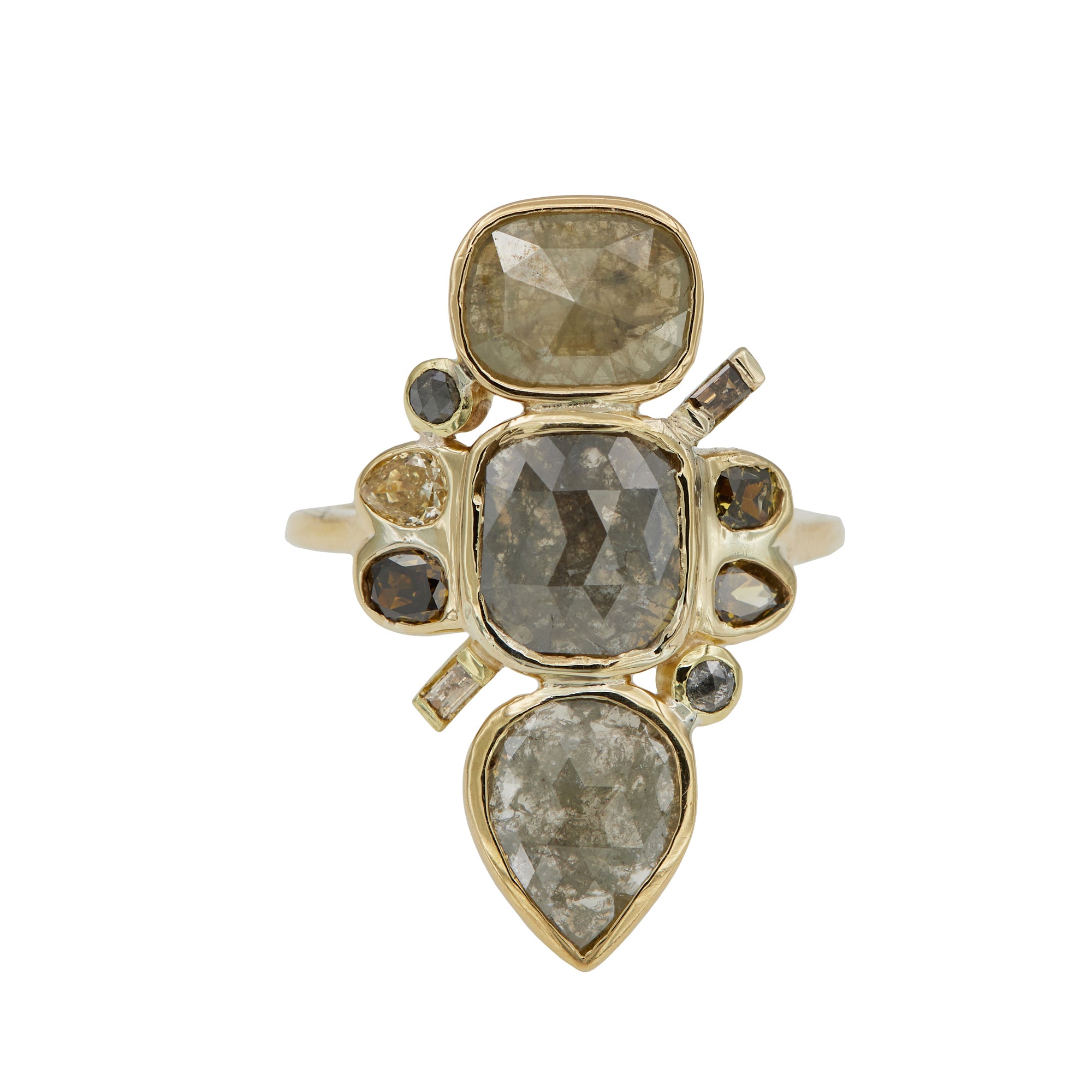 Xiao Wang  - Natural Color Diamond Mixed Shape Galaxy Ring