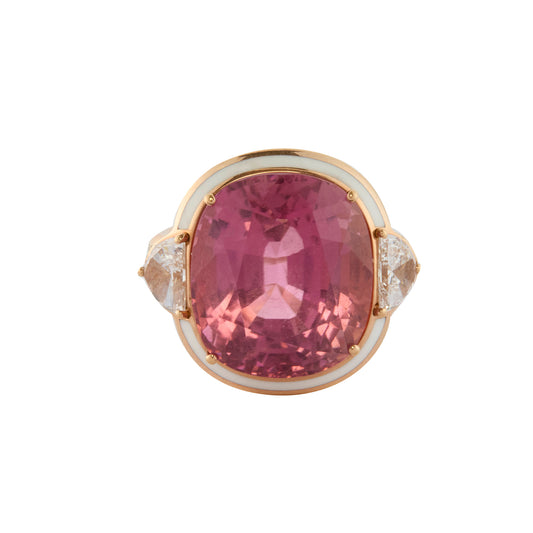 Pink Tourmaline and Diamond Gemma Ring - Main Img