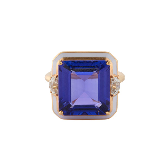 Tanzanite and Diamond Gemma Ring - Main Img