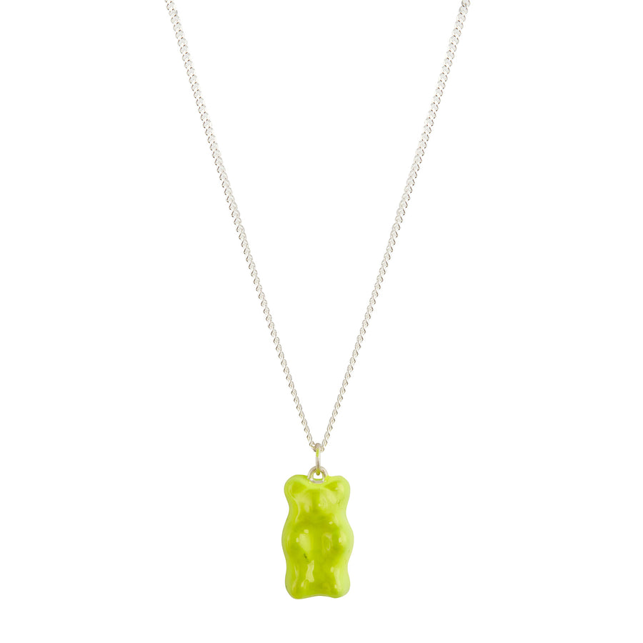 Maggoosh Gummy Pendant Necklace - Neon Yellow - Necklaces - Broken English Jewelry front view
