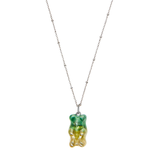 Ombre Green Gummy Ball Chain Necklace - Main Img