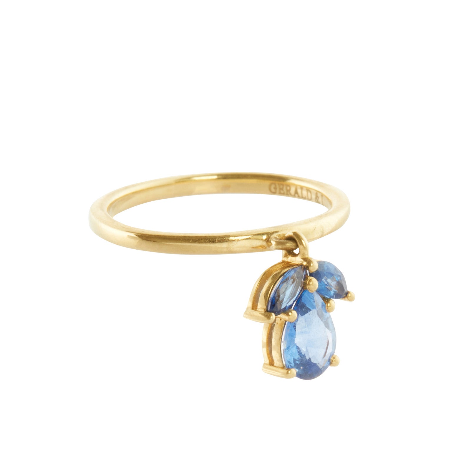 Gerald & I Blue Sapphire Charm Ring - Rings - Broken English Jewelry side view