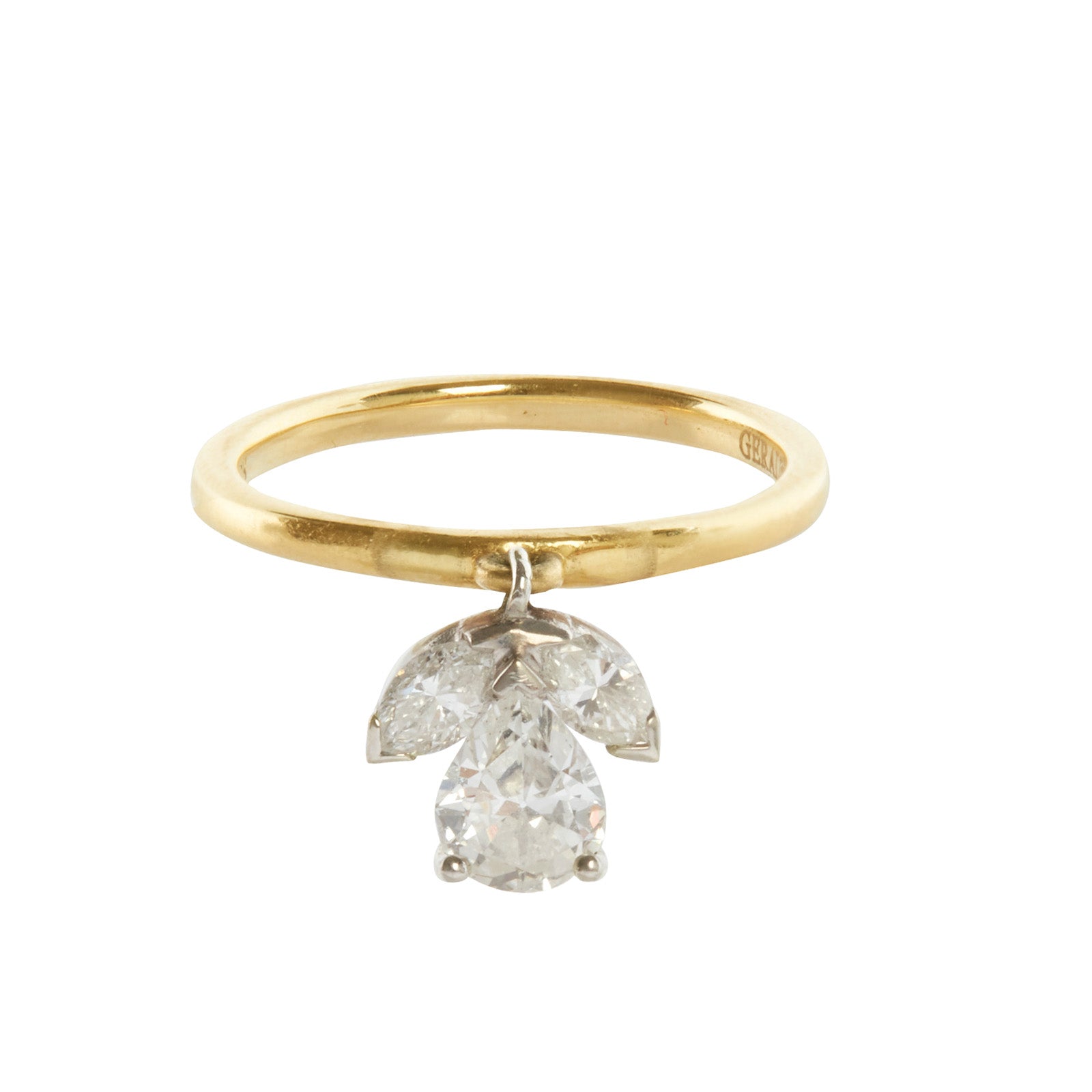 Gerald & I Diamond Charm Ring - Rings - Broken English Jewelry front view