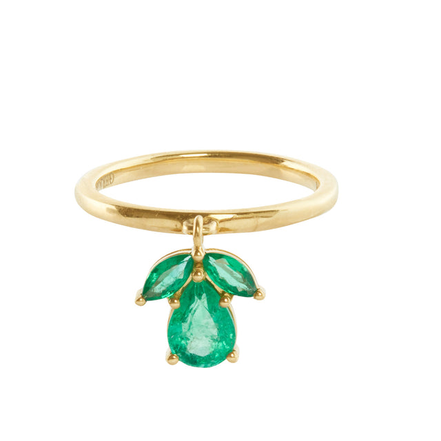 Gerald & I Emerald Charm Ring - Rings - Broken English Jewelry front view