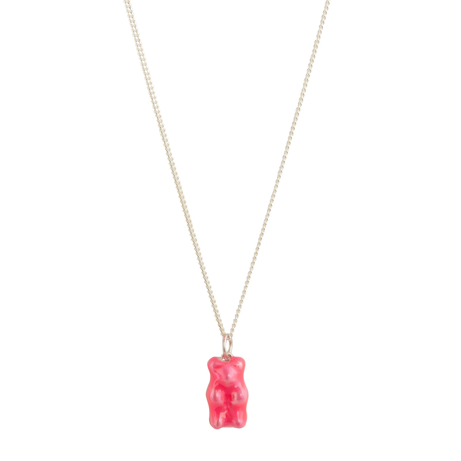 Maggoosh Mini Gummy Pendant Necklace - Neon Pink - Necklaces - Broken English Jewelry front view