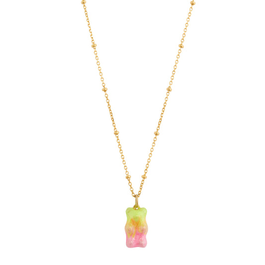 Mini Yellow Pink Gummy Pendant Necklace - Main Img