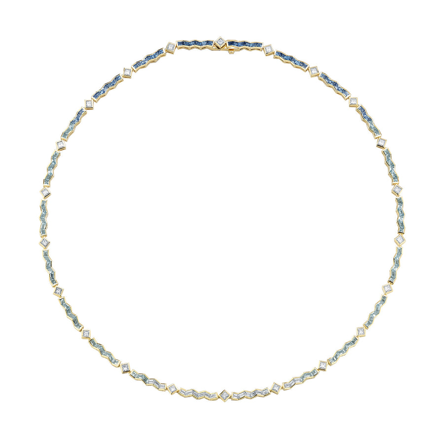 Ark Water Awakening Tennis Necklace - Necklaces - Broken English Jewelry, top view