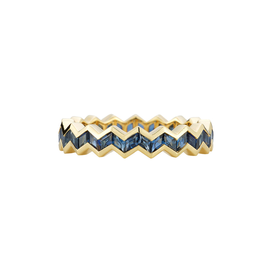 Ark Vibrations Eternity Stacking Ring - Blue Sapphire - Rings - Broken English Jewelry, front view
