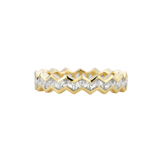 Ark Vibrations Eternity Stacking Ring - Diamond - Rings - Broken English Jewelry, front view