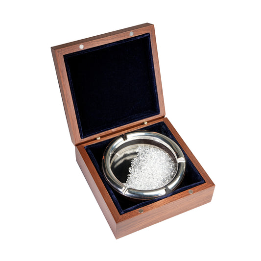 House of Glik Ashtray Sterling Silver and Wood