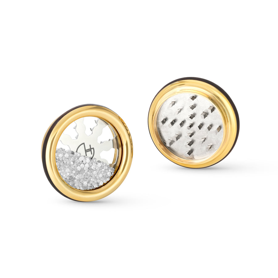 Cannabis Grinder with Cubic Zirconia Brass and Wood