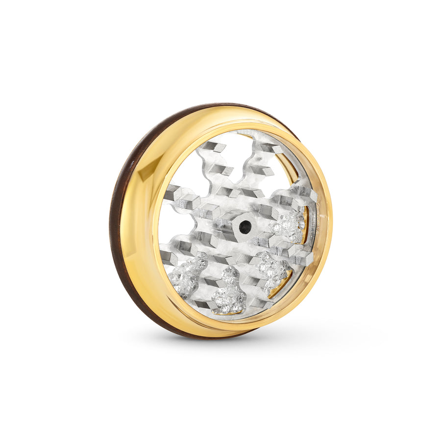 Cannabis Grinder with Cubic Zirconia Brass and Wood