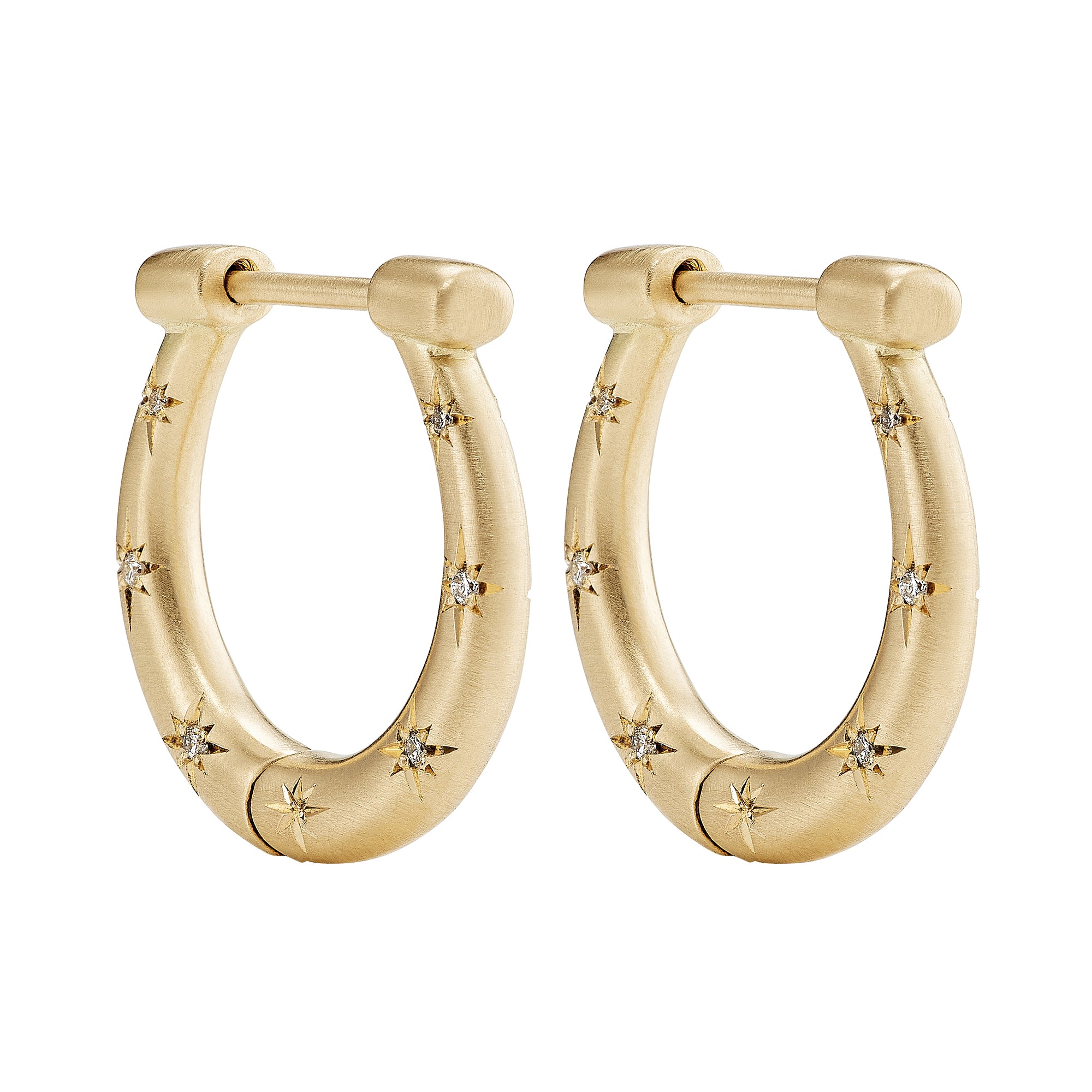 Diamond Large Horseclip Hoop Earrings