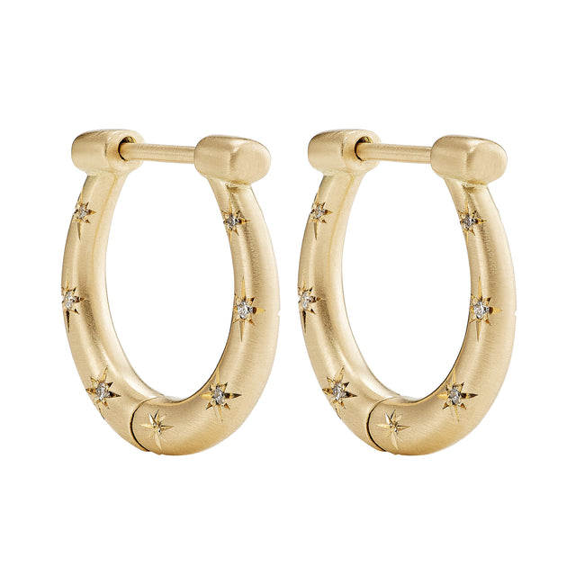 Diamond Large Horseclip Hoop Earrings