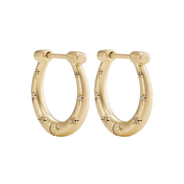 Diamond Large Horseclip Hoop Earrings