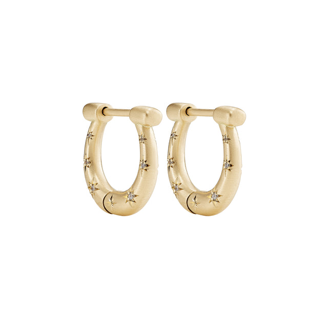 Diamond Small Horseclip Hoop Earrings