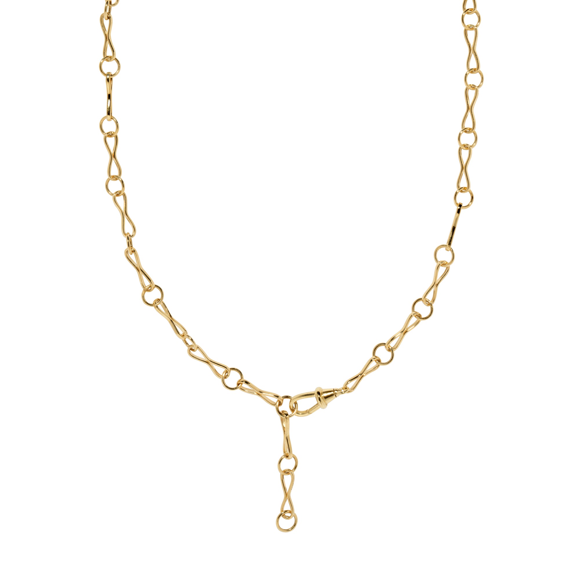 Large Motif Chain Lariat Necklace