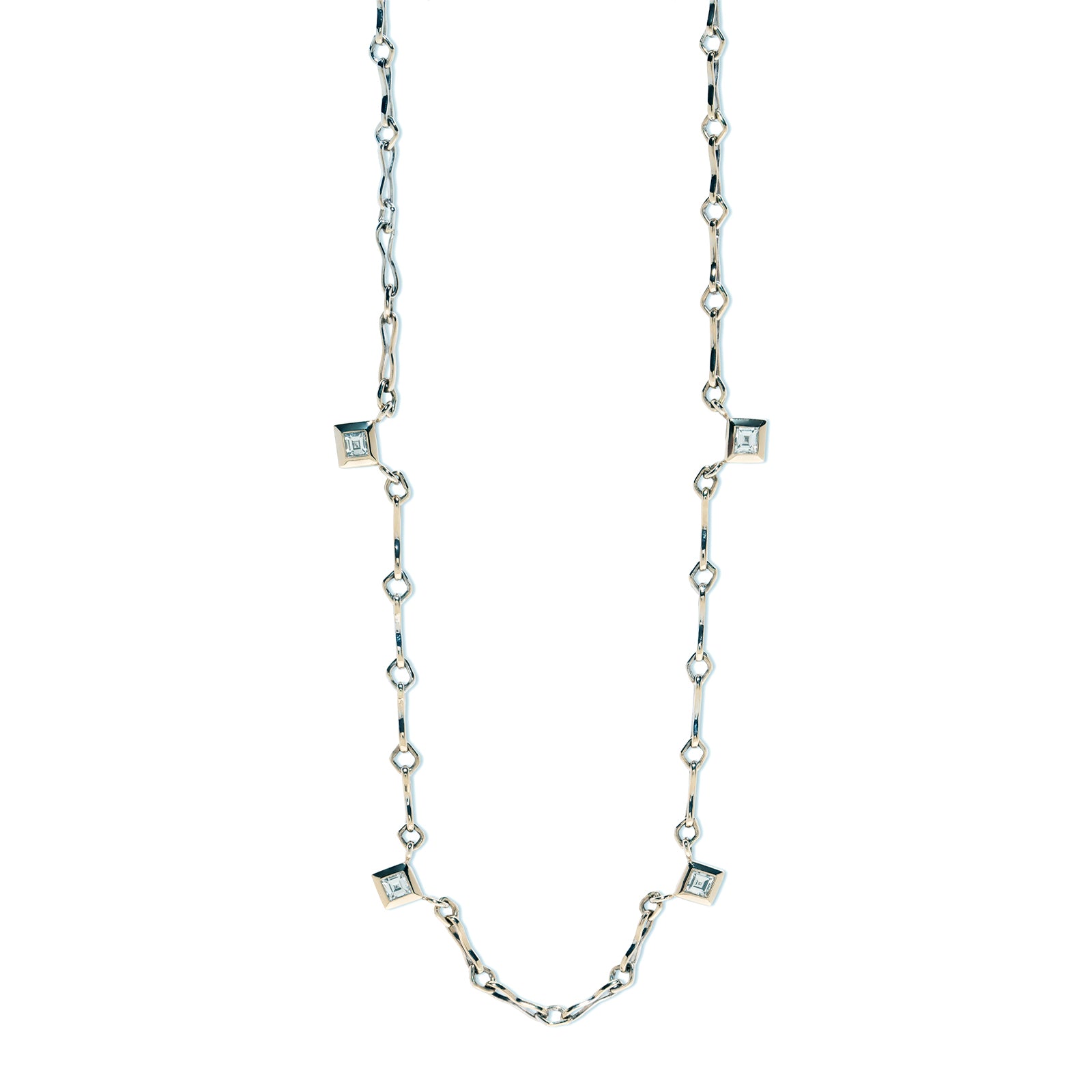 Azlee Adjustable Small Link Handmade Chain Necklace front view