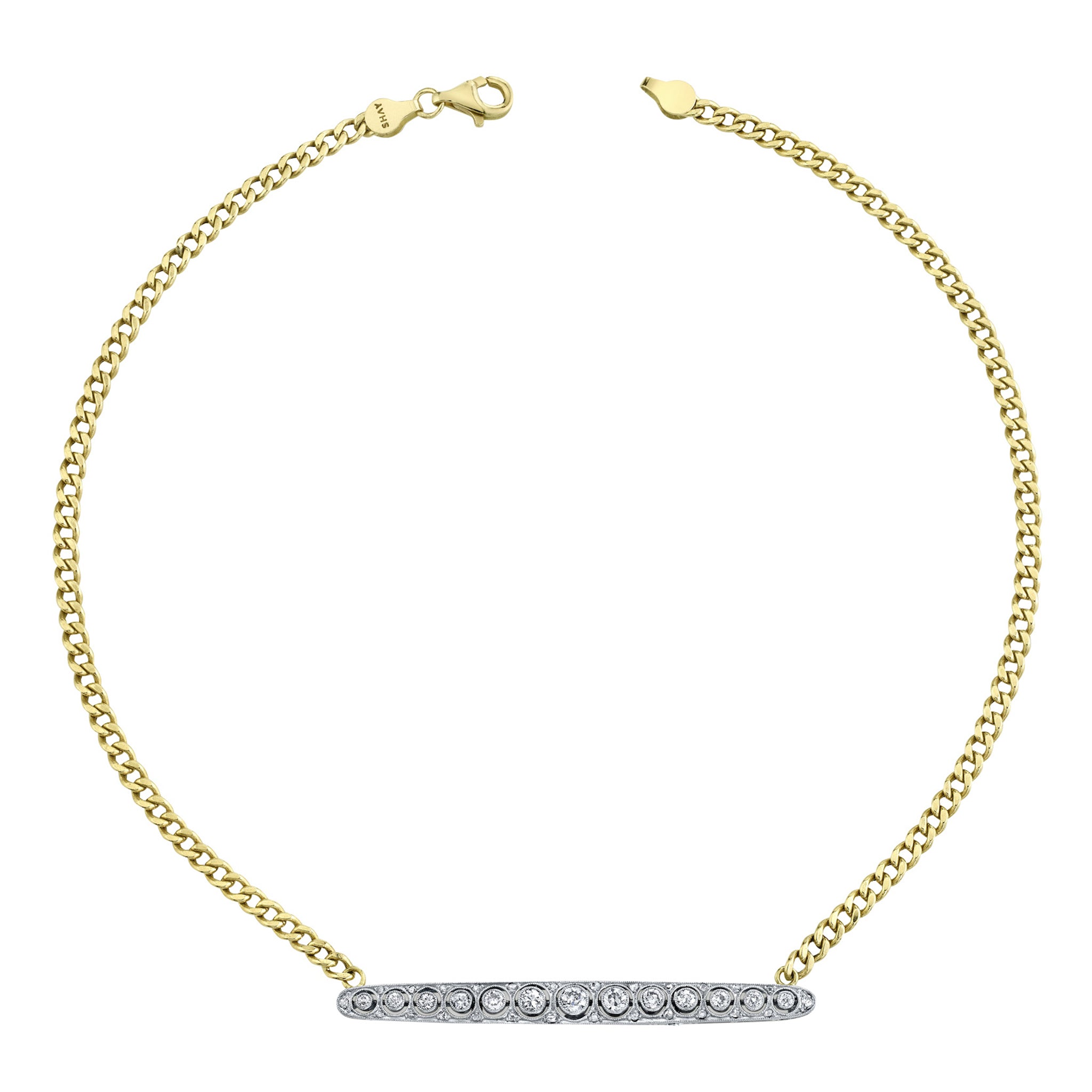 Victorian Marquise Dia Bar Cuff