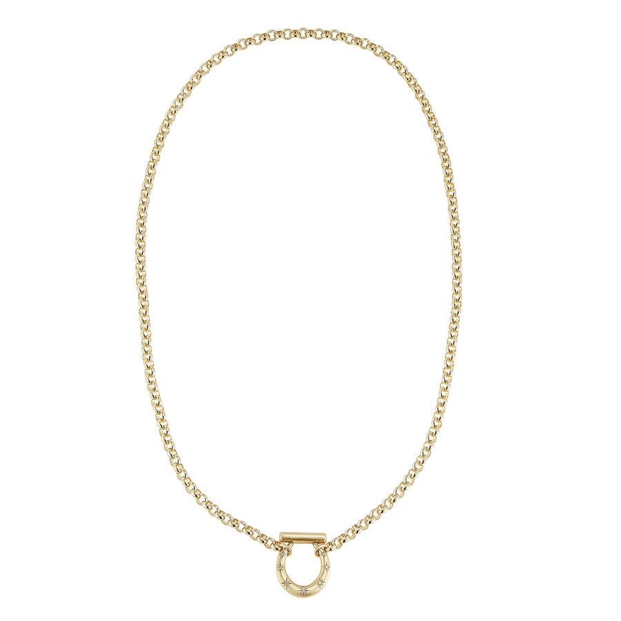 Cece 18" Medium Diamond Horseclip Necklace - Necklaces - Broken English Jewelry