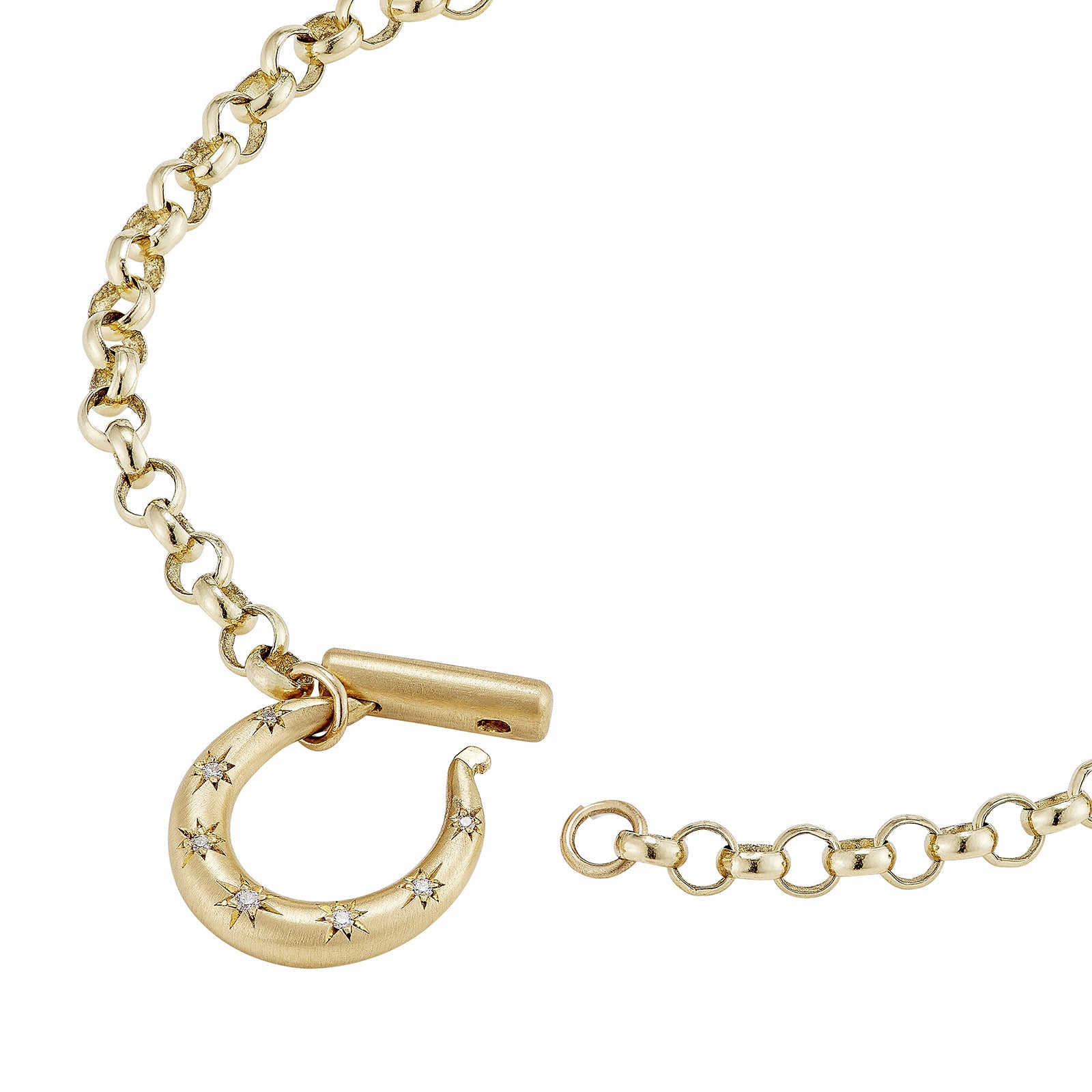 Cece 18" Small Diamond Horseclip Necklace - Necklaces - Broken English Jewelry detail open