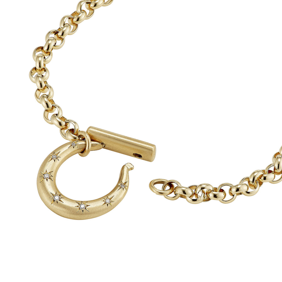 Cece 18" Medium Diamond Horseclip Necklace - Necklaces - Broken English Jewelry detail open
