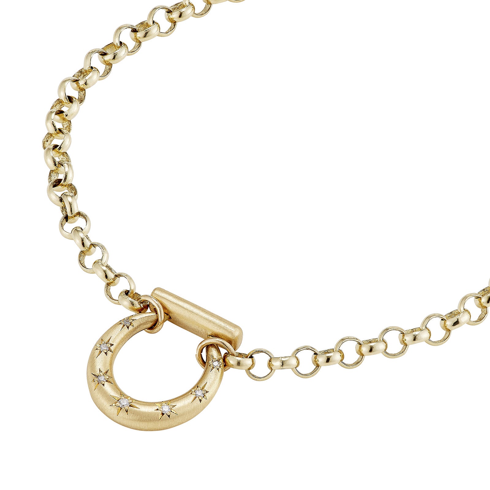 Cece 18" Small Diamond Horseclip Necklace - Necklaces - Broken English Jewelry detail closed