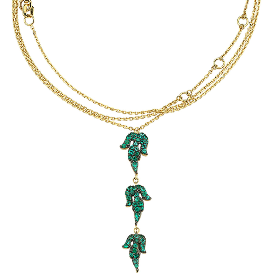 Aida Bergsen Emerald Delonix Handring Necklace - Necklaces - Broken English Jewelry detail