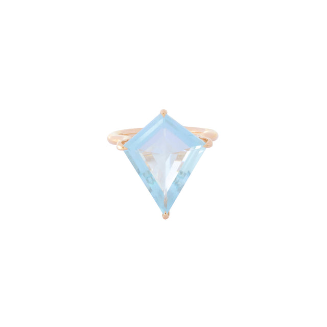 YI Collection Aquamarine and Diamond Contour Kite Ring - Rings