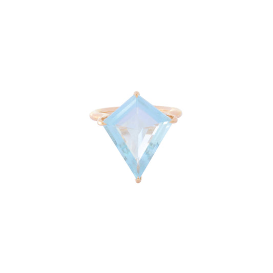 Aquamarine and Diamond Contour Kite Ring - Main Img