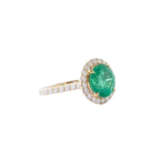 Emerald and Diamond Isis Ring