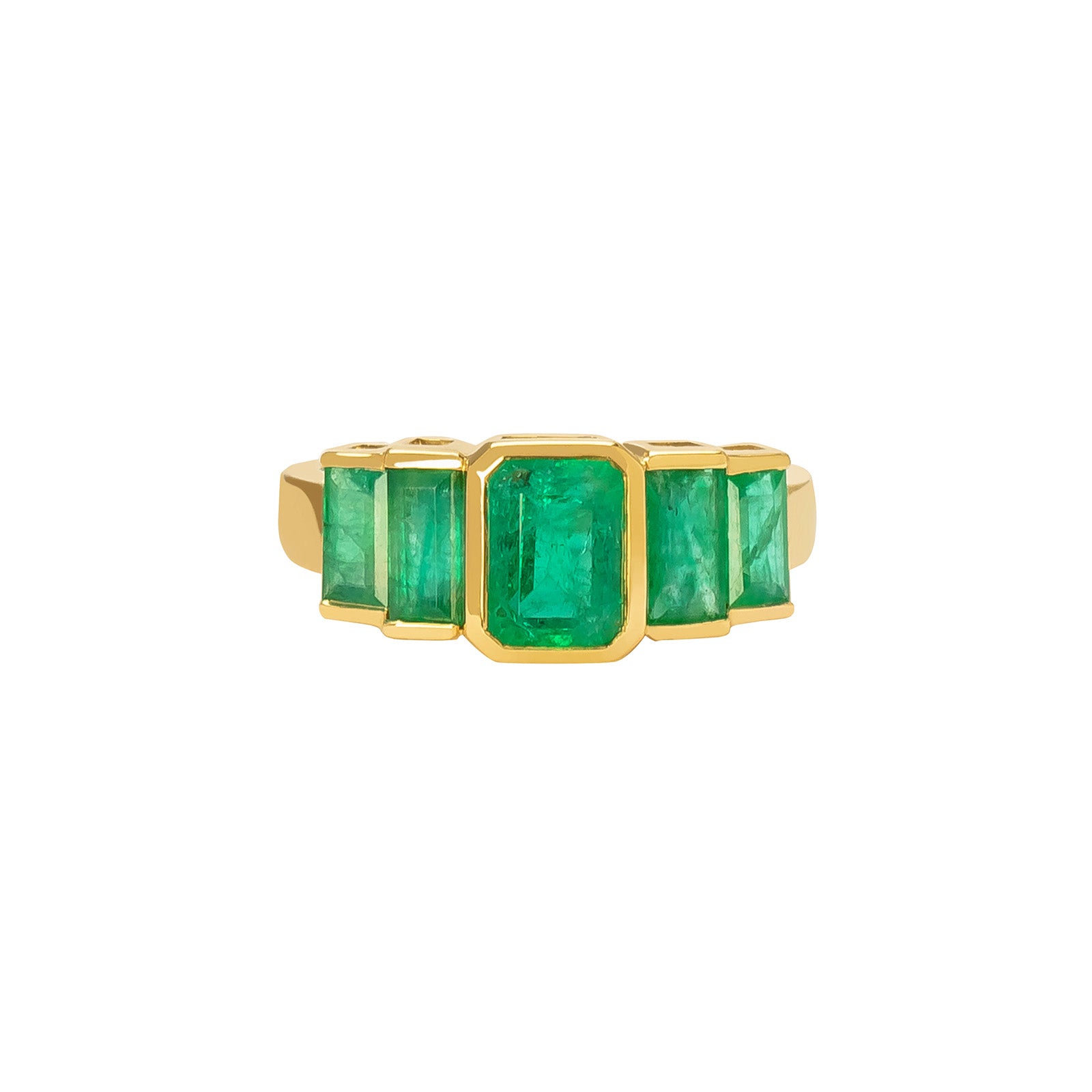 YI Collection Echo Ring - Emerald - Rings - Broken English Jewelry front view