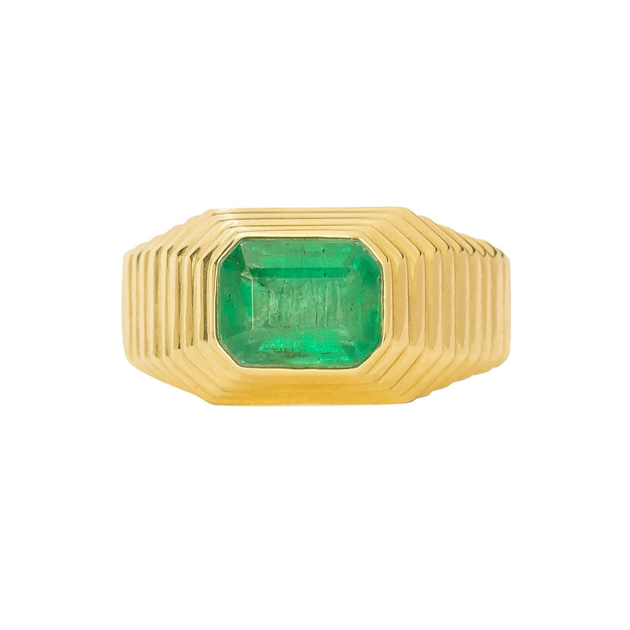 YI Collection Pyramid Large Ring - Emerald - Rings - Broken English Jewelry front view