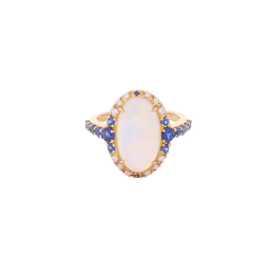 Jelly Opal, Sapphire, and Diamond Nexus Ring - Main Img