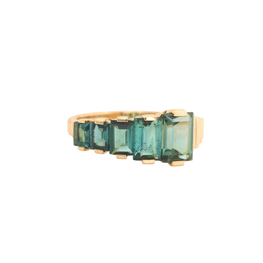 Lagoon Tourmaline Baguette Crescendo Ring