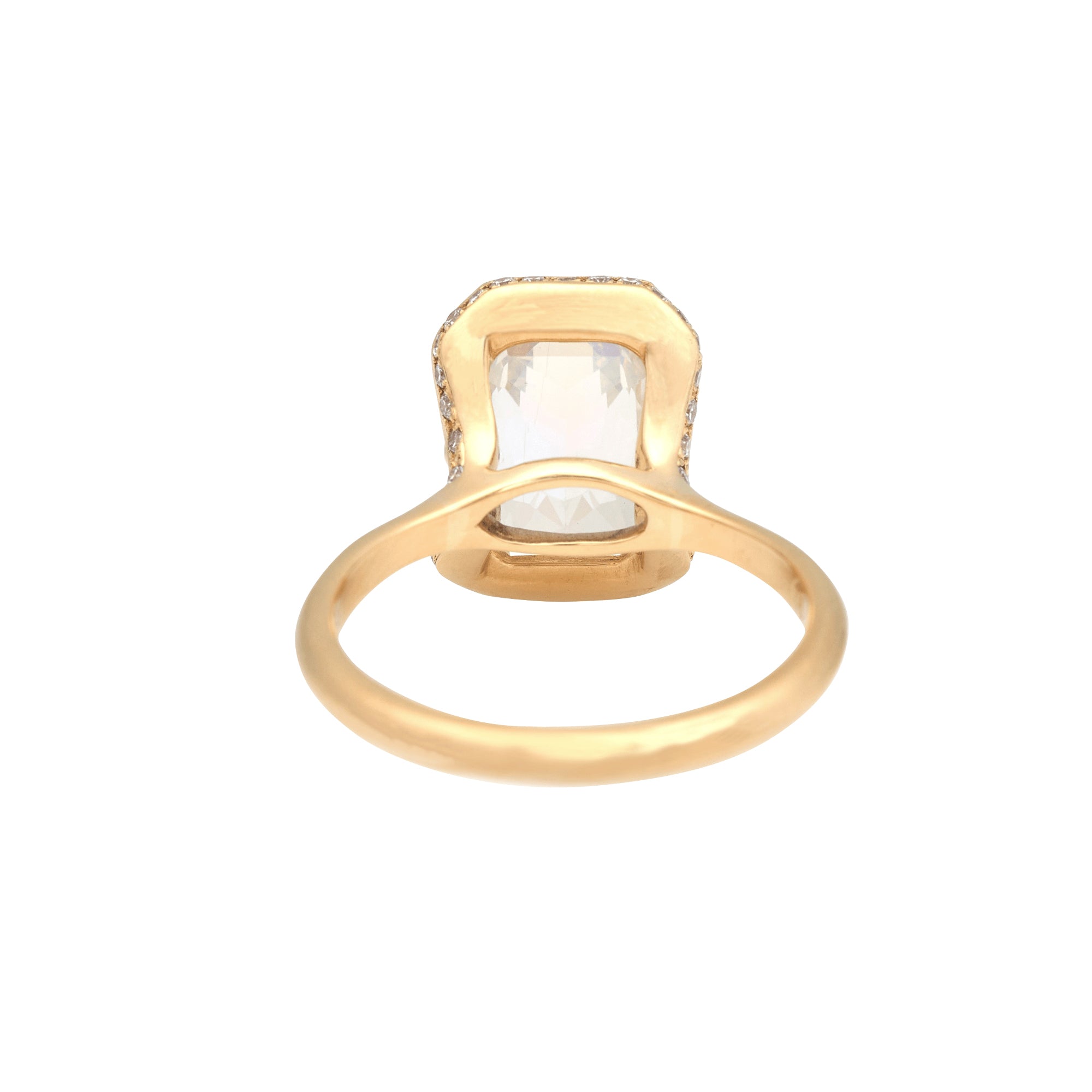 Rainbow Moonstone and Diamond Aurora Ring