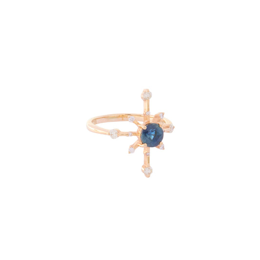 Sapphire Starburst Ring