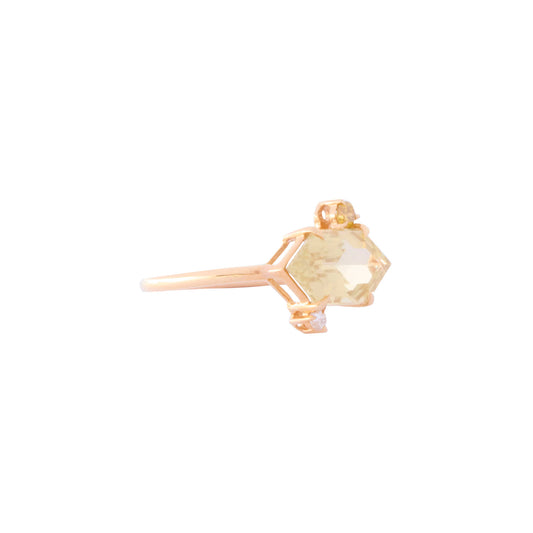 Lemon Quartz Puzzle Ring