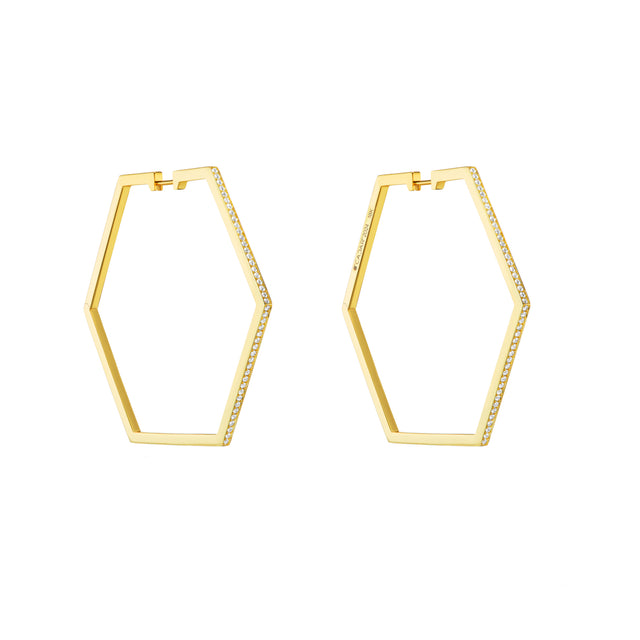 Large Diamond B Home Hoop Earrings