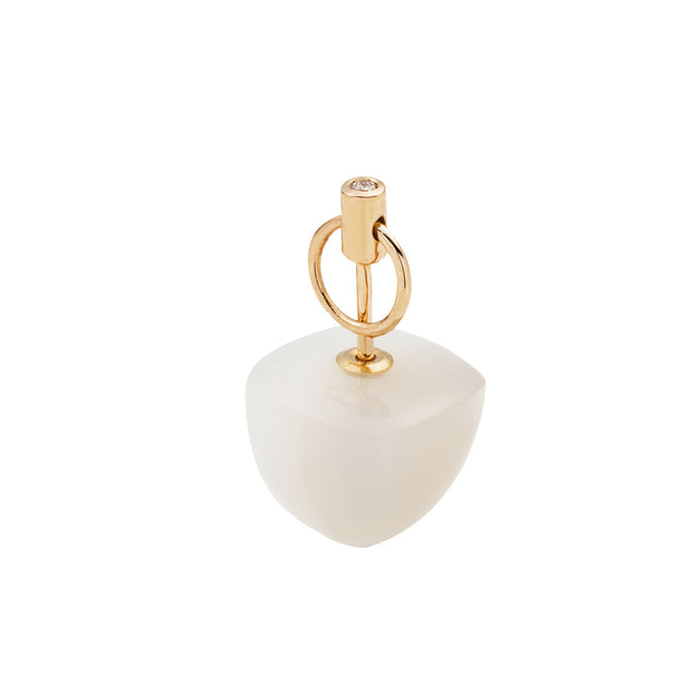 White Chalcedony Micro Spear Door Knocker Earring
