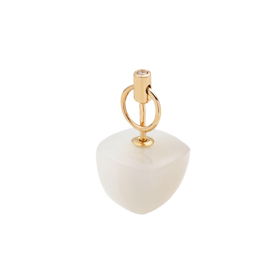 White Chalcedony Micro Spear Door Knocker Earring - Main Img
