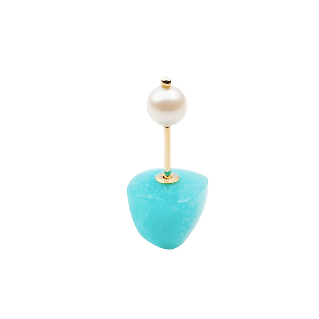 Amazonite and Pearl Mini Micro Spear Earring