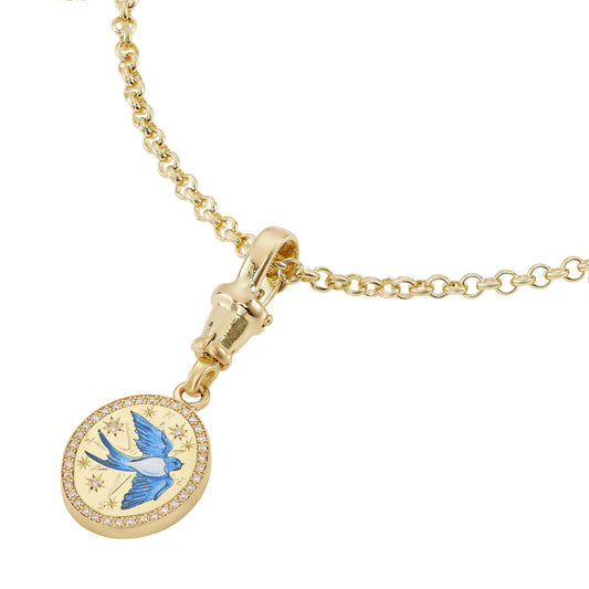 Diamond and Champleve Adventurer Chain Necklace