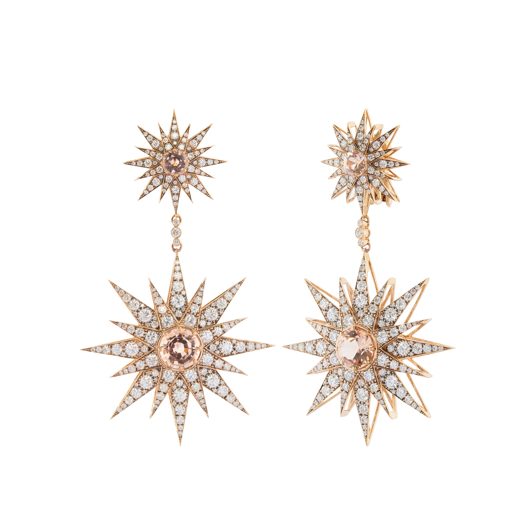 Selim Mouzannar - Morganite and Diamond Istanbul Drop Earrings