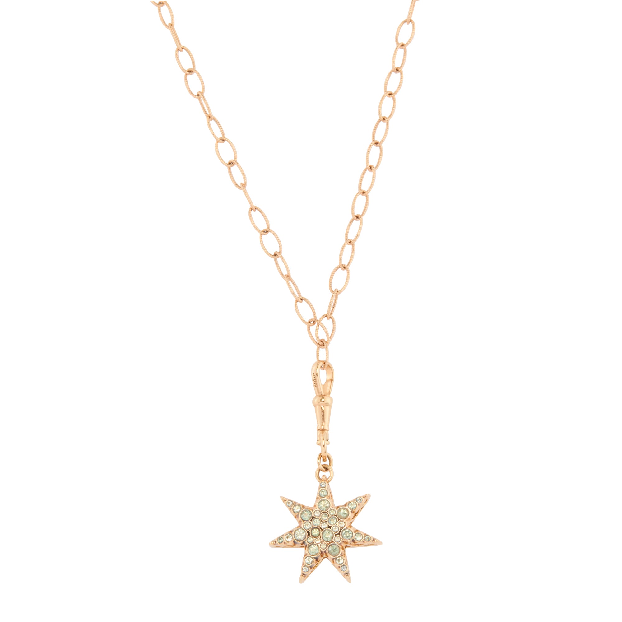 Diamond and Green Sapphire Istanbul Pendant Necklace