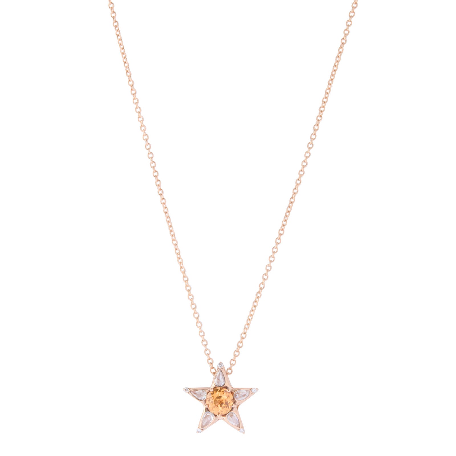 Selim Mouzannar Istanbul Star Necklace - Spessartine & Diamond - Necklaces - Broken English Jewelry