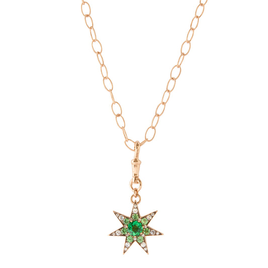 Istanbul Star Pendant Necklace - Tsavorite & Diamond - Main Img