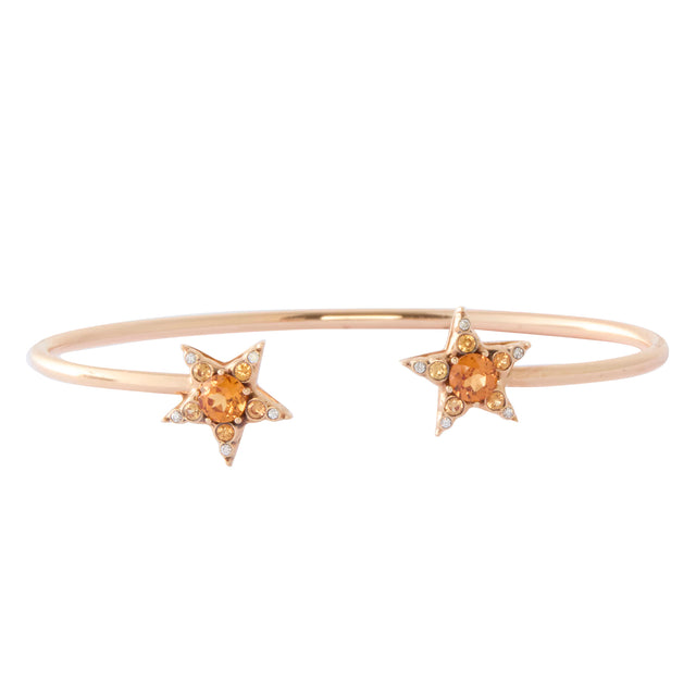 Diamond Orange Sapphire and Spessartine Istanbul Bracelet